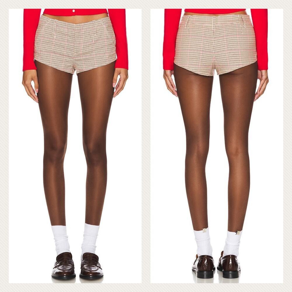 Free People We The Free  Alessia Plaid Micro Shorts Size 10